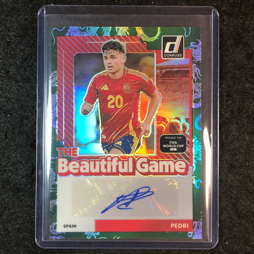 2025-26 Donruss Road to World Cup PEDRI The Beautiful Game Auto Dragon 10/99