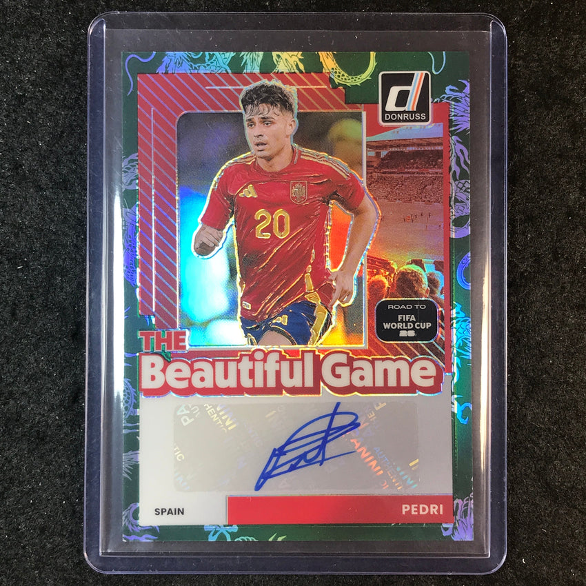 2025-26 Donruss Road to World Cup PEDRI The Beautiful Game Auto Dragon 24/99