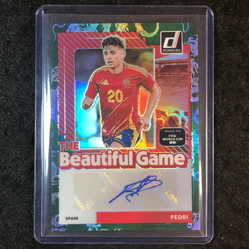 2025-26 Donruss Road to World Cup PEDRI The Beautiful Game Auto Dragon 32/99