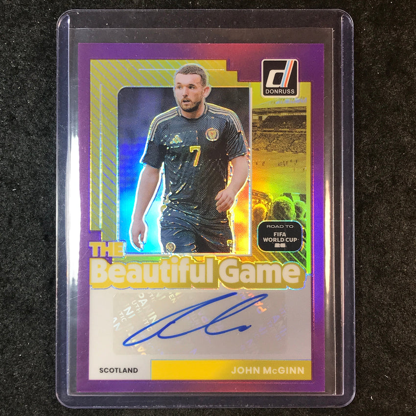 2025-26 Donruss Road to World Cup JOHN MCGINN Beautiful Game Auto Purple 33/49