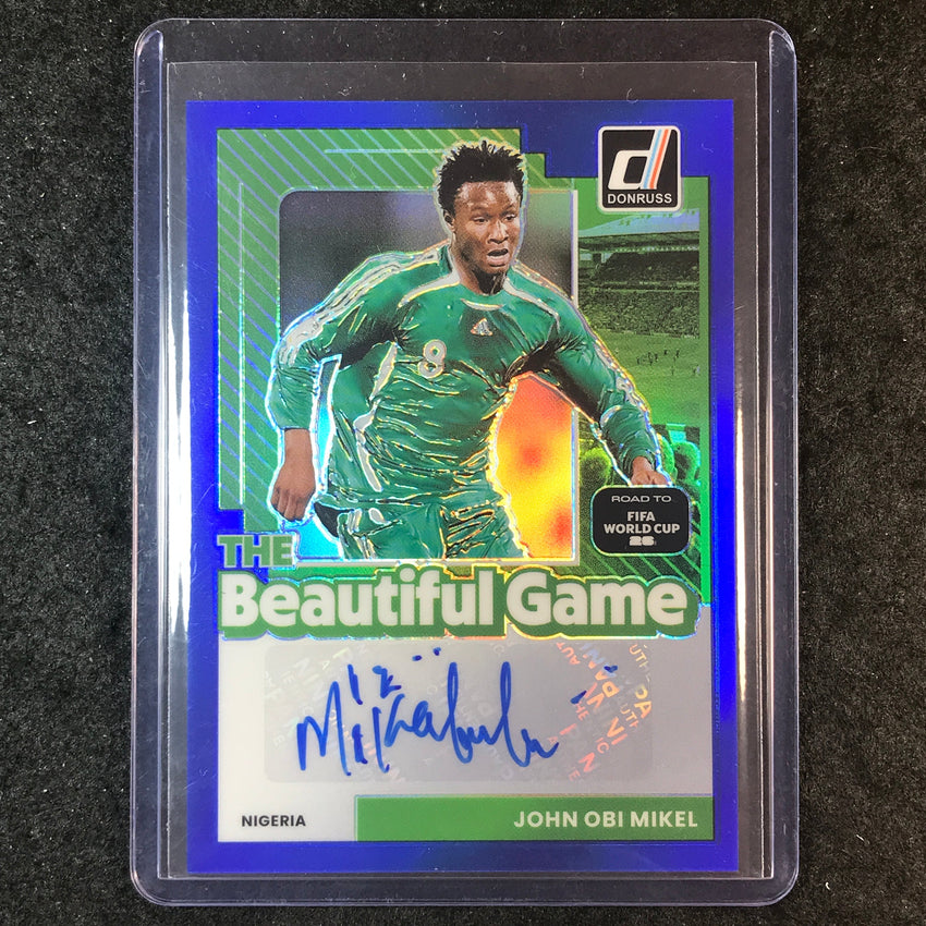 2025-26 Donruss Road to World Cup JOHN OBI MIKEL Beautiful Game Auto Blue 40/49