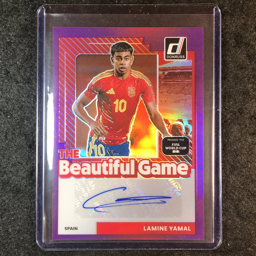 2025-26 Donruss Road to World Cup LAMINE YAMAL Beautiful Game Auto Purple 34/49
