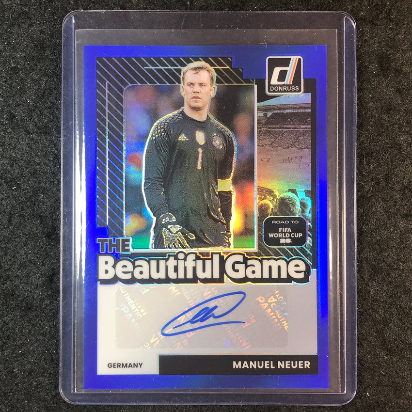 2025-26 Donruss Road to World Cup MANUEL NEUER Beautiful Game Auto Blue 35/49