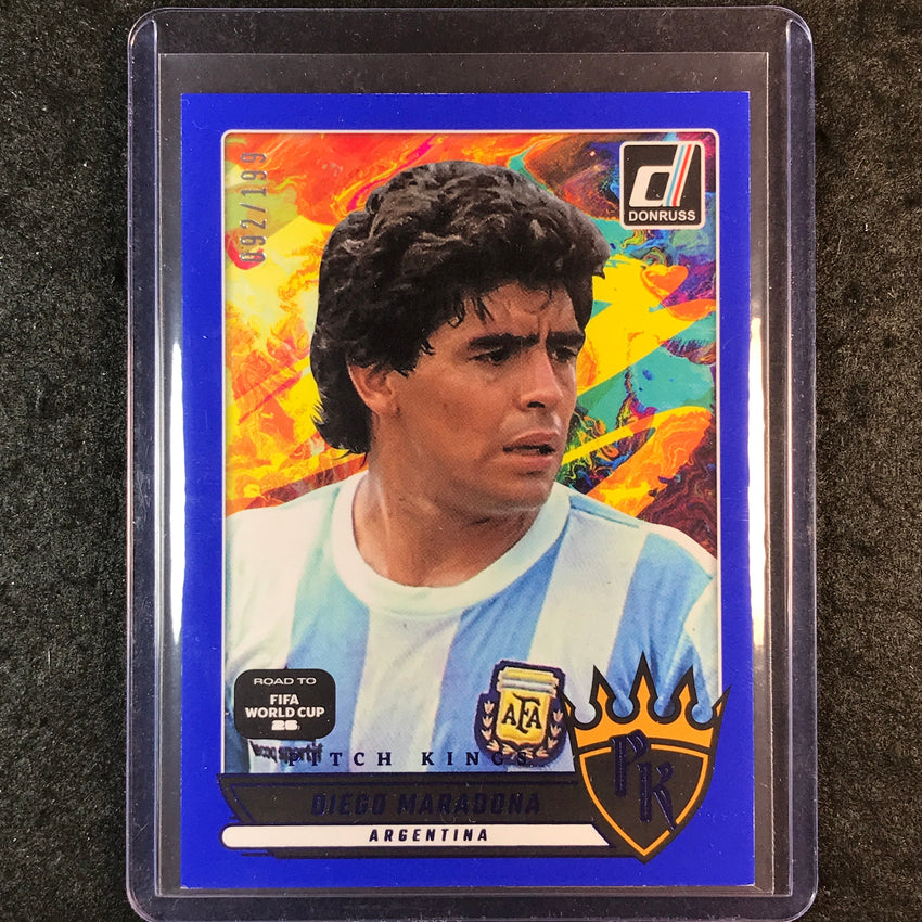 2025-26 Donruss Road to World Cup DIEGO MARADONA Pitch Kings Blue 92/199 #24