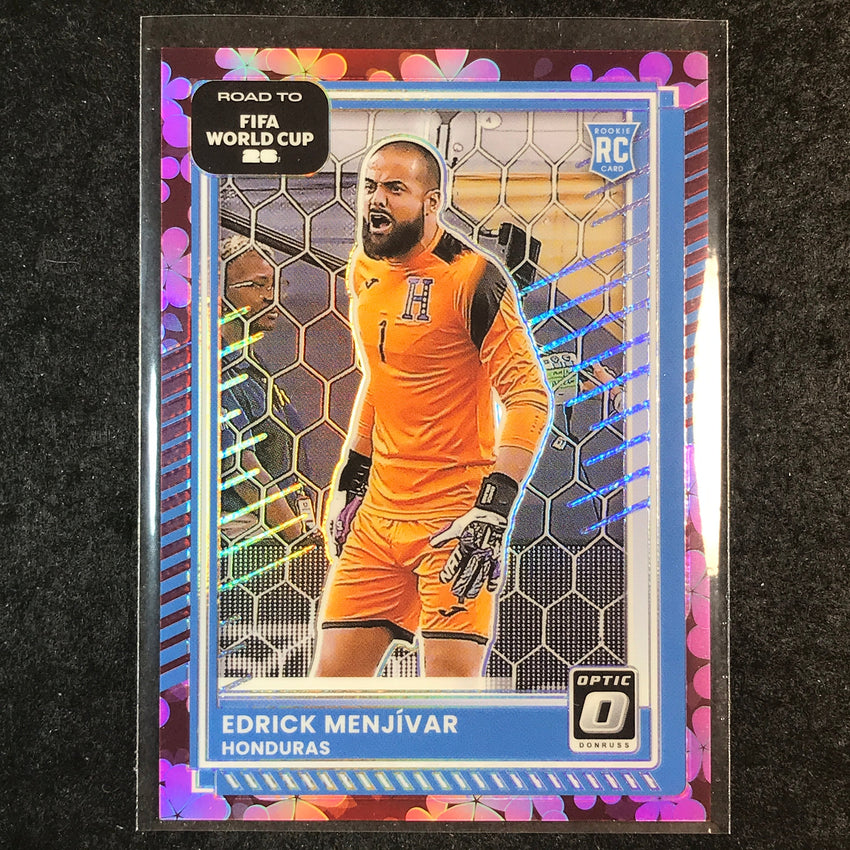 2025-26 Donruss Road to World Cup EDRICK MENJIVAR Rookie Optic Plum Blossom #106