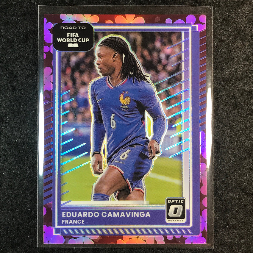 2025-26 Donruss Road to FIFA World Cup EDUARDO CAMAVINGA Optic Plum Blossom #141