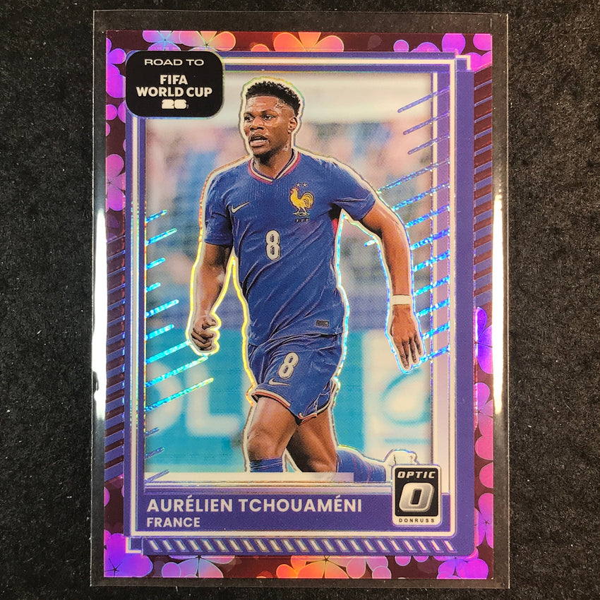 2025-26 Donruss Road to World Cup AURELIEN TCHOUAMENI Optic Plum Blossom #150