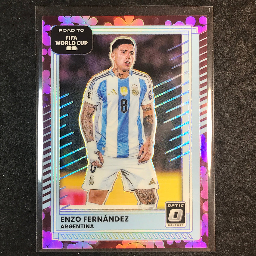 2025-26 Donruss Road to FIFA World Cup ENZO FERNANDEZ Optic Plum Blossom #158