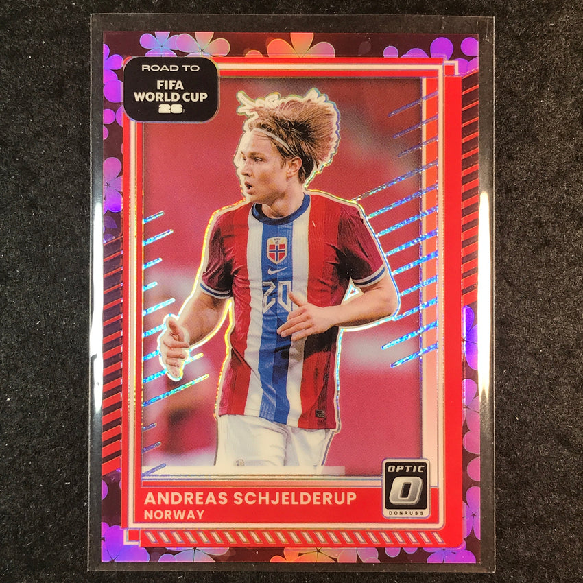 2025-26 Donruss Road to World Cup ANDREAS SCHJELDERUP Optic Plum Blossom #167