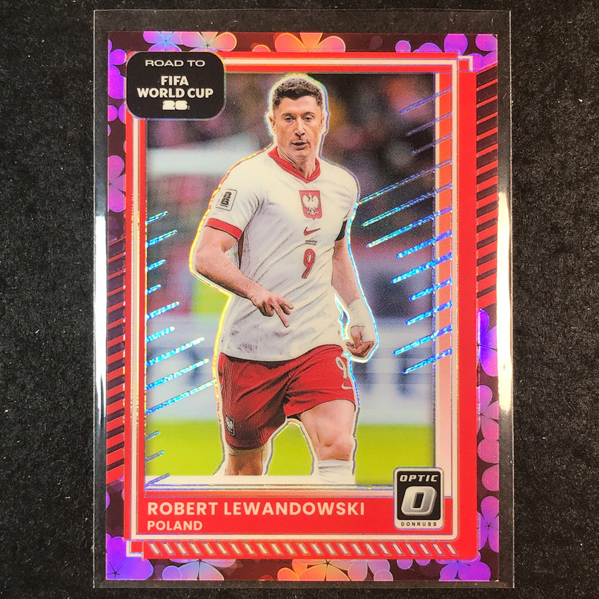 2025-26 Donruss Road to World Cup ROBERT LEWANDOWSKI Optic Plum Blossom #197