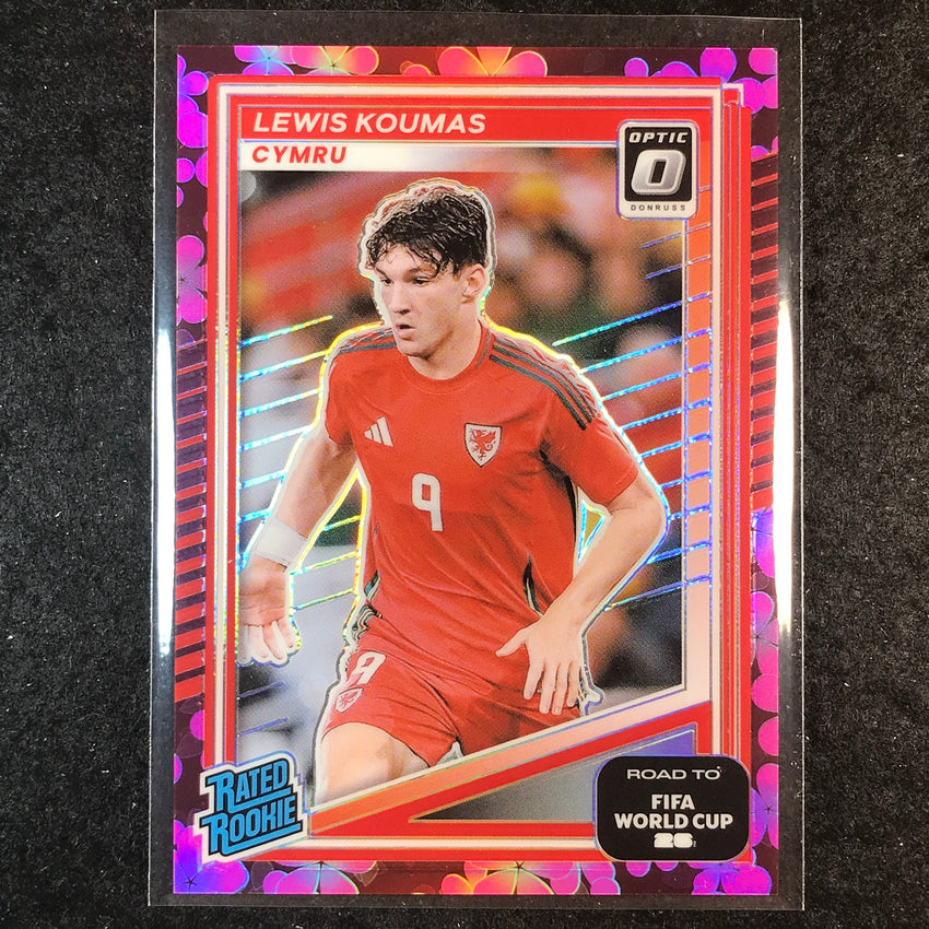 2025-26 Donruss Road to World Cup LEWIS KOUMAS Rookie Optic Plum Blossom #207