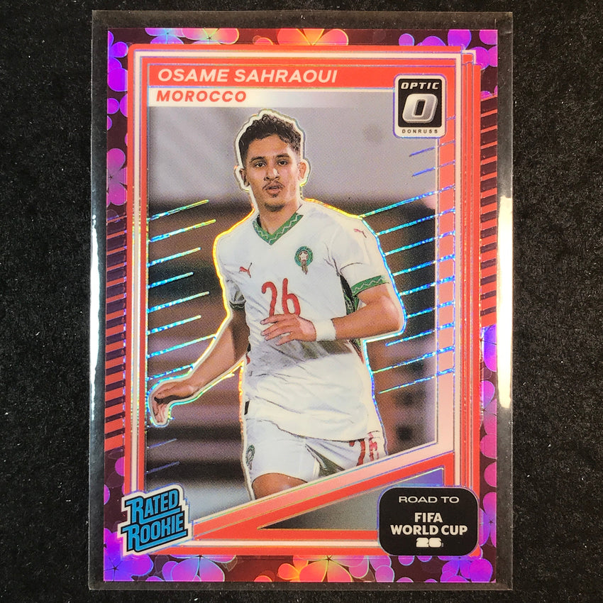 2025-26 Donruss Road to World Cup OSAME SAHRAOUI Rookie Optic Plum Blossom #216