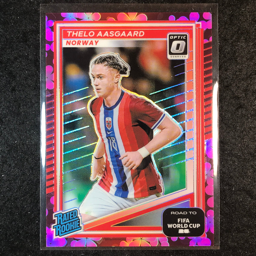 2025-26 Donruss Road to World Cup THELO AASGAARD Rookie Optic Plum Blossom #224