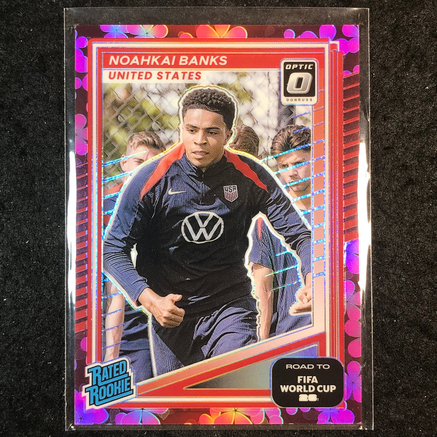 2025-26 Donruss Road to World Cup NOAHKAI BANKS Rookie Optic Plum Blossom #246