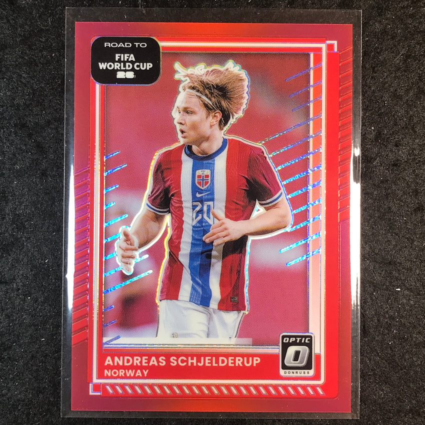 2025-26 Donruss Road to FIFA World Cup ANDREAS SCHJELDERUP Optic Red /199 #167