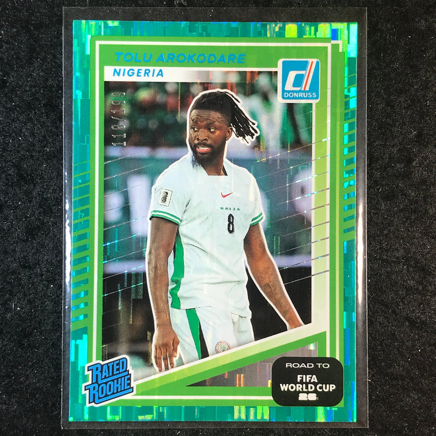2025-26 Donruss Road to World Cup TOLU AROKODARE Rated Rookie Teal /199 #218