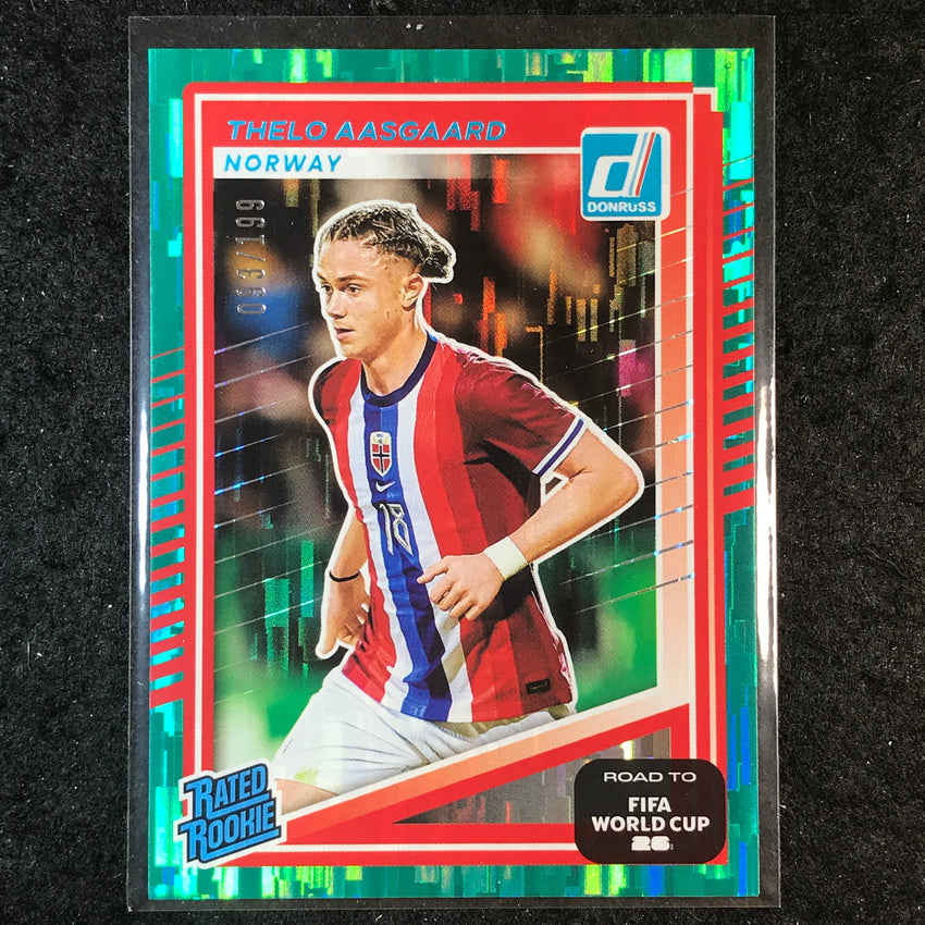 2025-26 Donruss Road to World Cup THELO AASGAARD Rated Rookie Teal /199 #224