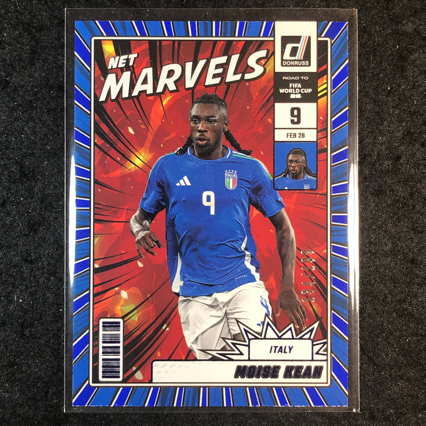 2025-26 Donruss Road to FIFA World Cup MOISE KEAN Net Marvels Blue 134/199 #3