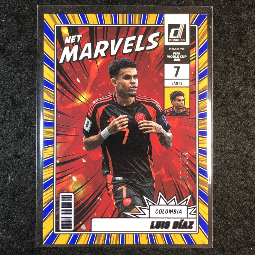 2025-26 Donruss Road to FIFA World Cup LUIS DIAZ Net Marvels Blue 149/199 #4
