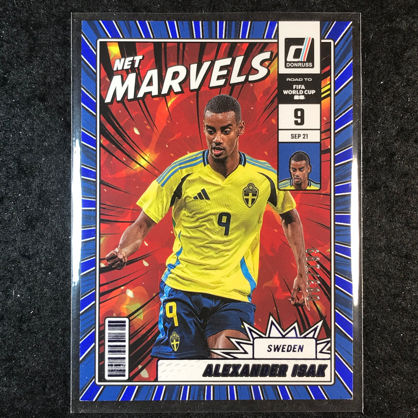 2025-26 Donruss Road to World Cup ALEXANDER ISAK Net Marvels Blue 83/199 #10