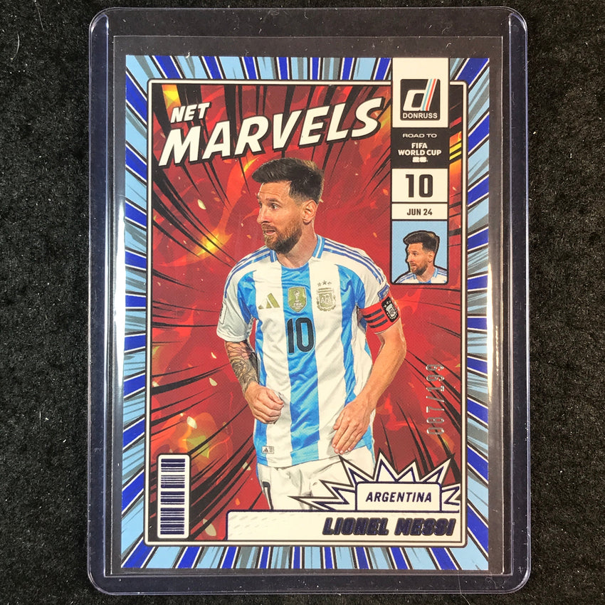 2025-26 Donruss Road to FIFA World Cup LIONEL MESSI Net Marvels Blue 87/199 #21