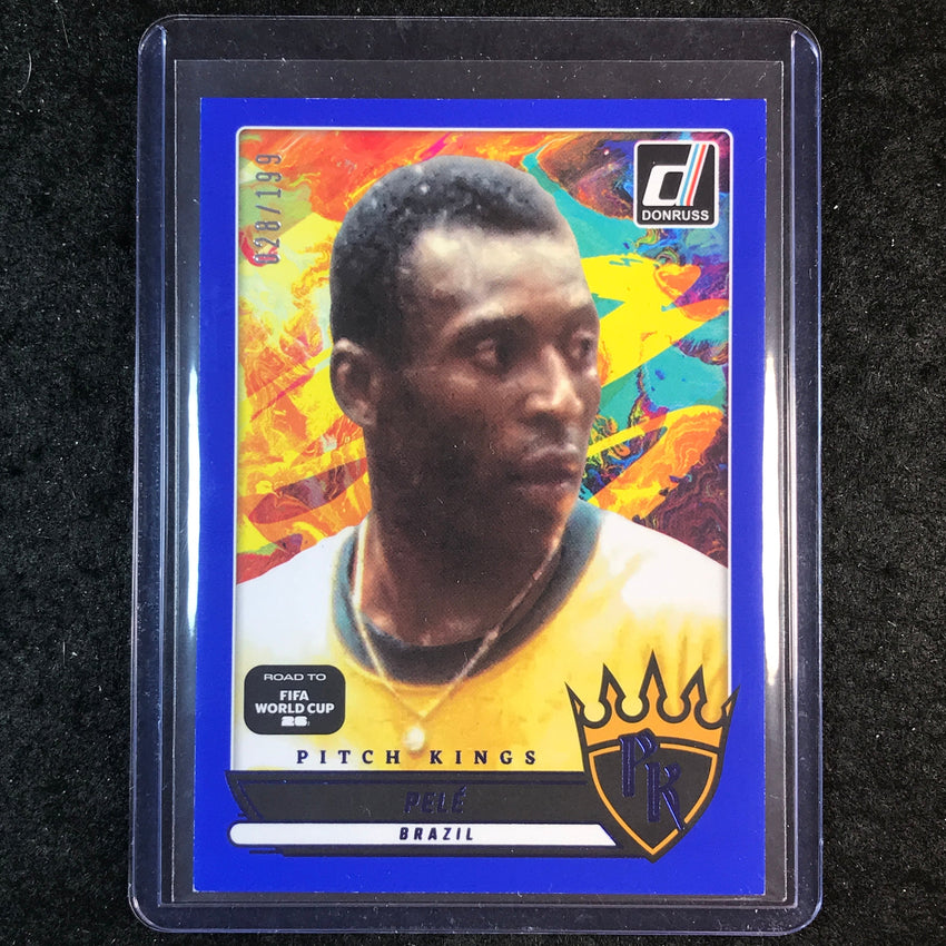 2025-26 Donruss Road to FIFA World Cup PELE Pitch Kings Blue 28/199 #23