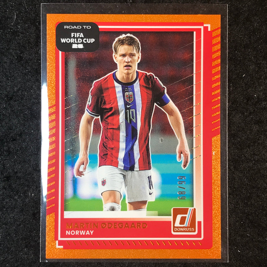 2025-26 Donruss Road to FIFA World Cup MARTIN ODEGAARD Base Orange 68/99 #166