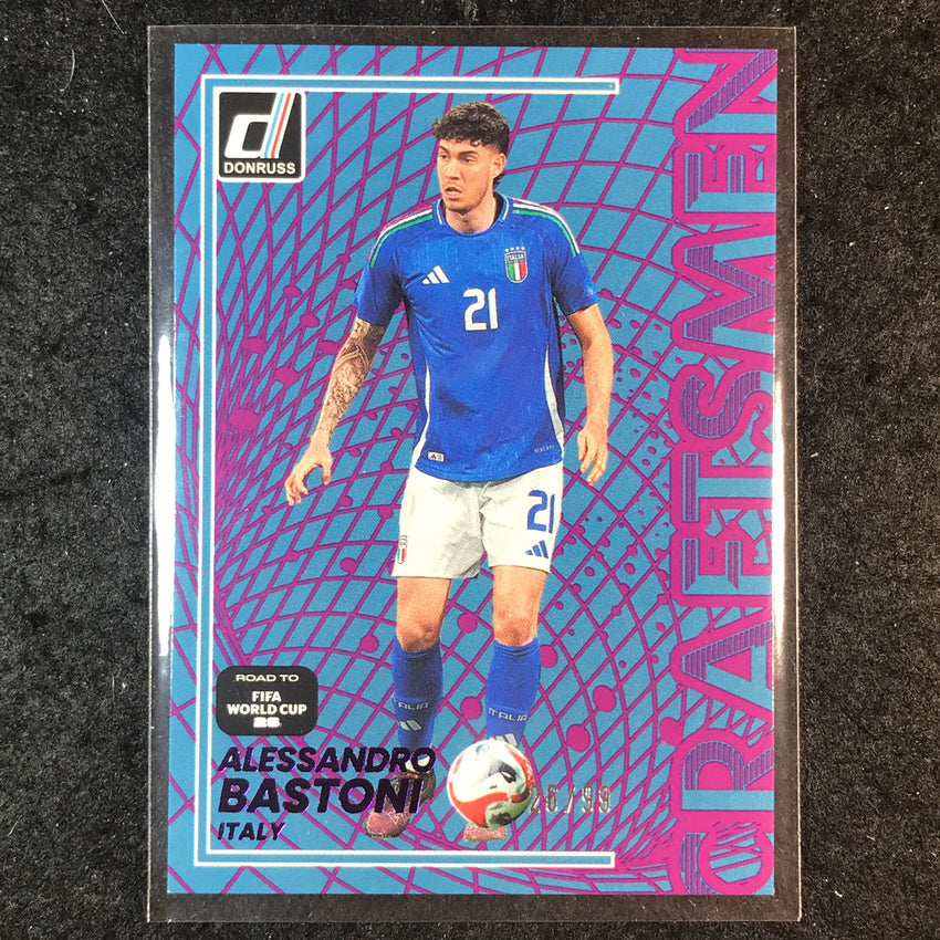 2025-26 Donruss Road to World Cup ALESSANDRO BASTONI Craftsmen Purple 26/99 #19