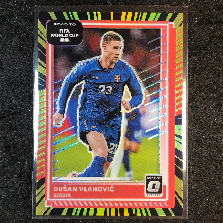 2025-26 Donruss Road to World Cup DUSAN VLAHOVIC Optic Electricity 23/75 #54