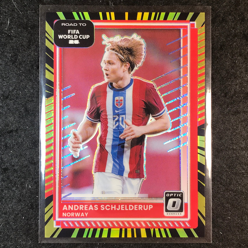 2025-26 Donruss Road to World Cup ANDREAS SCHJELDERUP Optic Electricity 65/75