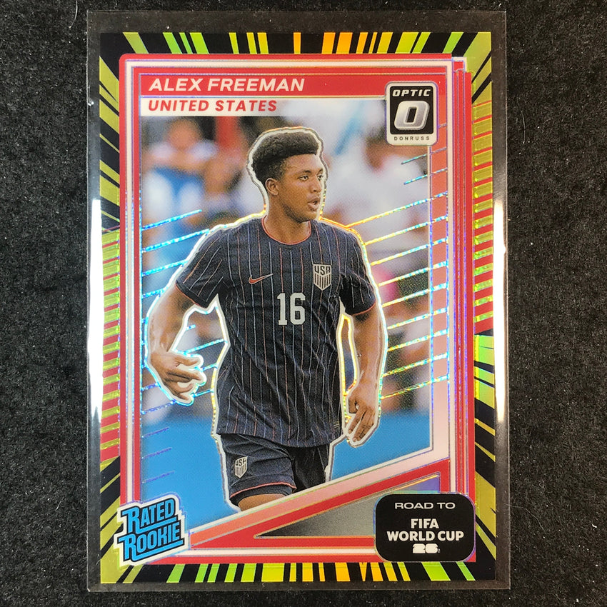 2025-26 Donruss Road to World Cup ALEX FREEMAN Rookie Optic Electricity 60/75