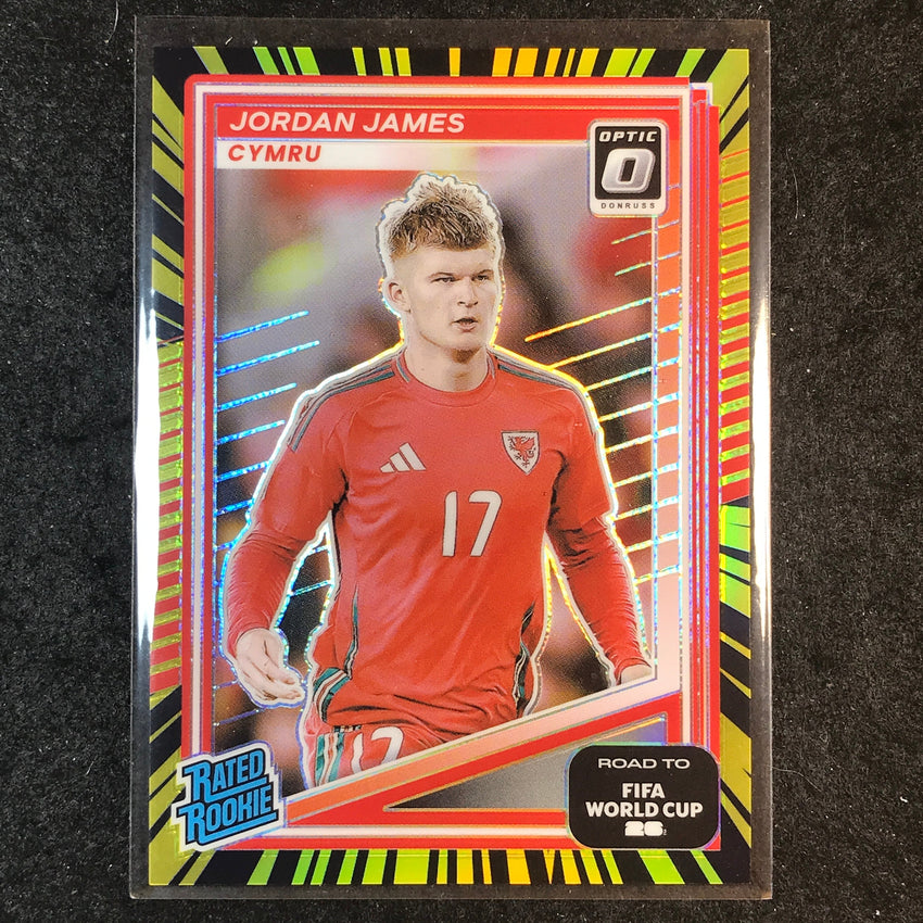 2025-26 Donruss Road to World Cup JORDAN JAMES Rookie Optic Electricity 10/75