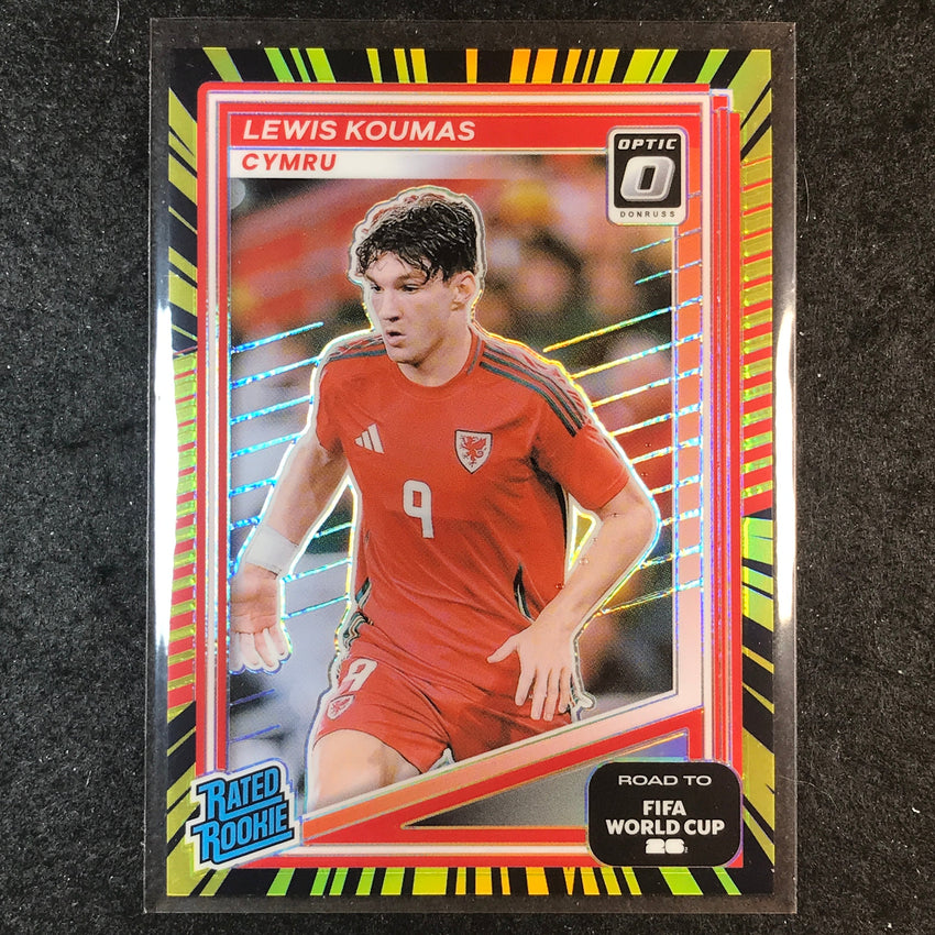 2025-26 Donruss Road to World Cup LEWIS KOUMAS Rookie Optic Electricity 18/75