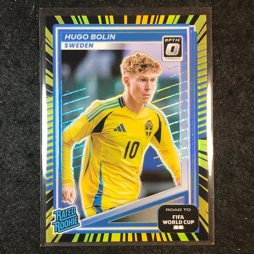 2025-26 Donruss Road to World Cup HUGO BOLIN Rookie Optic Electricity 18/75 #243