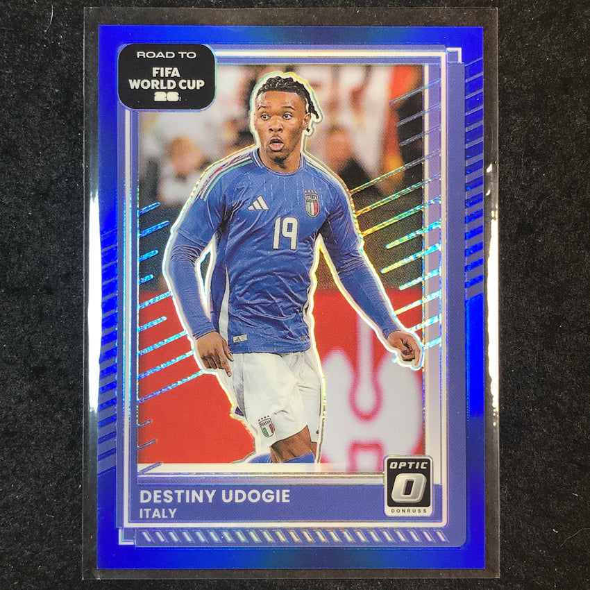 2025-26 Donruss Road to FIFA World Cup DESTINY UDOGIE Optic Blue 73/75 #121