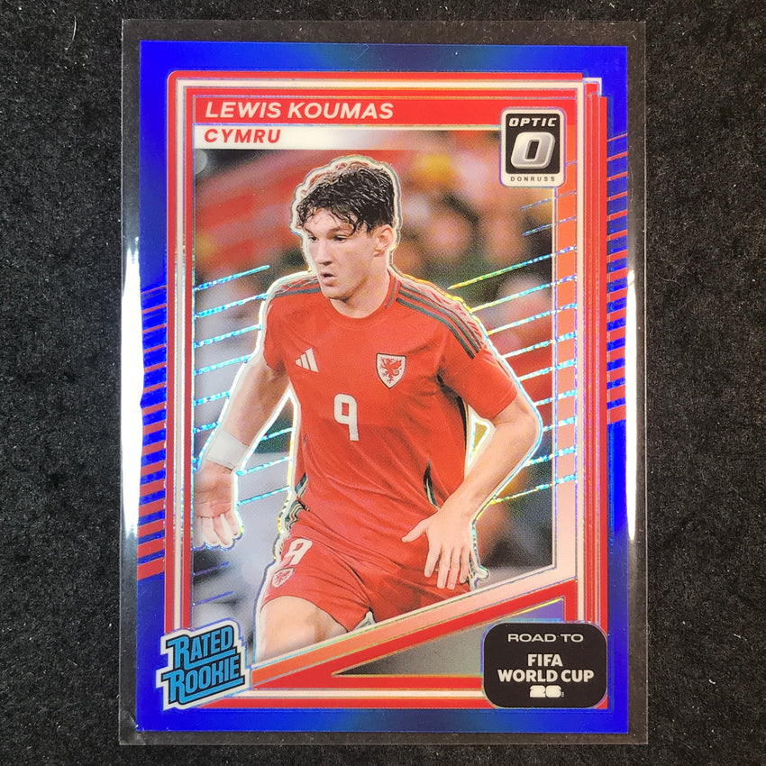 2025-26 Donruss Road to World Cup LEWIS KOUMAS Rated Rookie Optic Blue 74/75