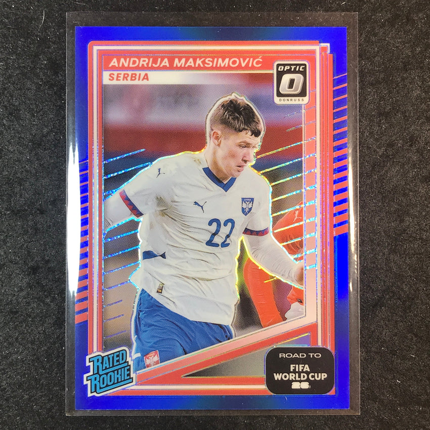 2025-26 Donruss Road to World Cup ANDRIJA MAKSIMOVIC Rookie Optic Blue 65/75