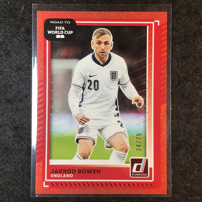 2025-26 Donruss Road to FIFA World Cup JARROD BOWEN Base Red 34/75 #73