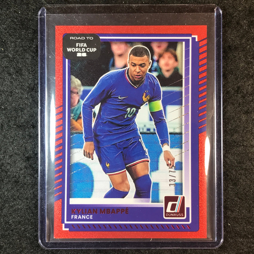 2025-26 Donruss Road to FIFA World Cup KYLIAN MBAPPE Base Red 33/75 #145