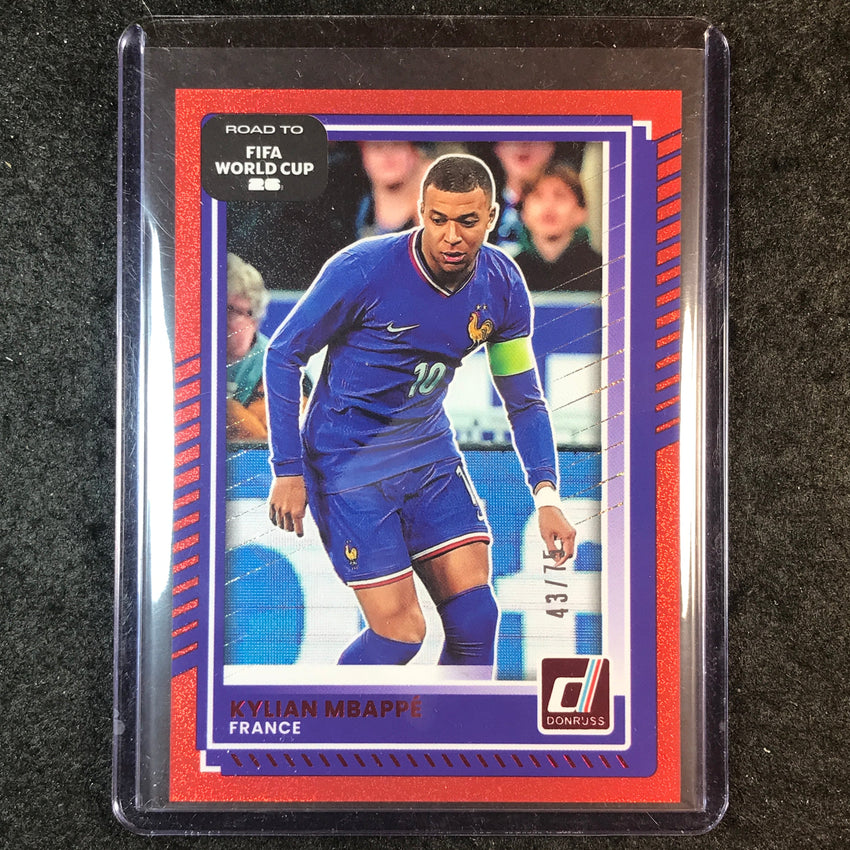 2025-26 Donruss Road to FIFA World Cup KYLIAN MBAPPE Base Red 43/75 #145