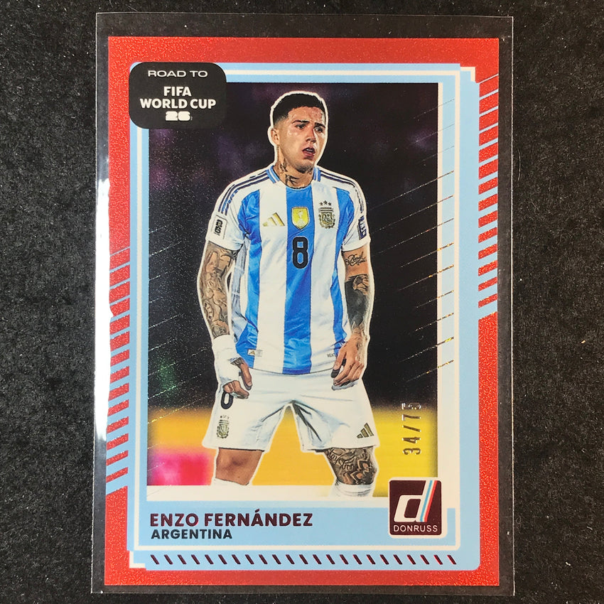 2025-26 Donruss Road to FIFA World Cup ENZO FERNANDEZ Base Red 34/75 #158