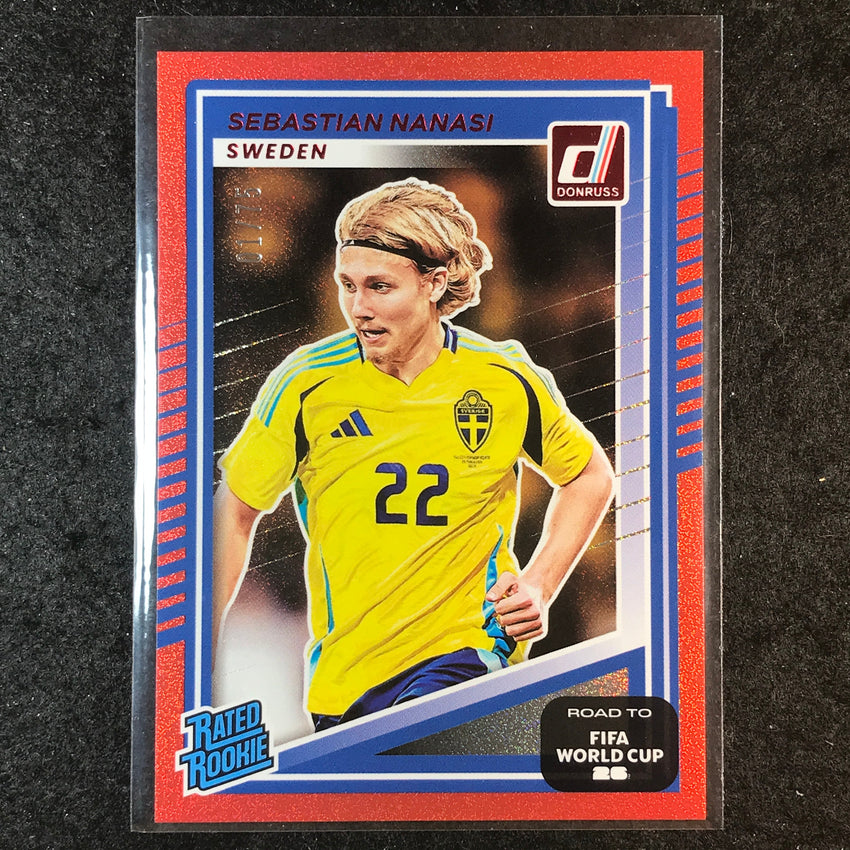 2025-26 Donruss Road to World Cup SEBASTIAN NANASI Rated Rookie Red 1/75 #245