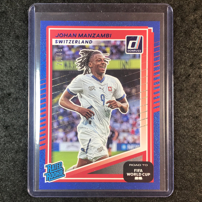 2025-26 Donruss Road to World Cup JOHAN MANZAMBI Rated Rookie Blue 20/49 #250