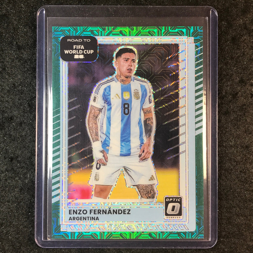 2025-26 Donruss Road to FIFA World Cup ENZO FERNANDEZ Optic Teal Mojo 5/49 #158