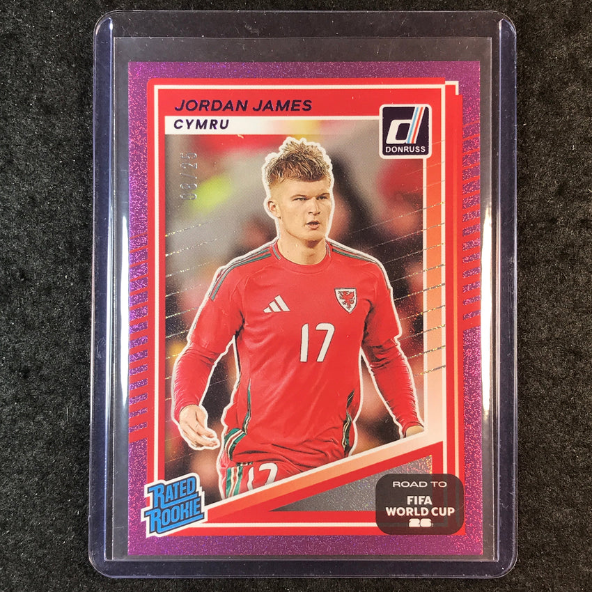 2025-26 Donruss Road to World Cup JORDAN JAMES Rated Rookie Purple 8/25 #206