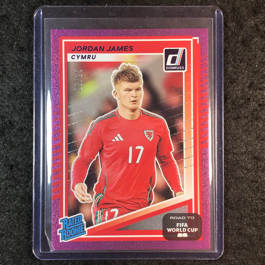 2025-26 Donruss Road to World Cup JORDAN JAMES Rated Rookie Purple 9/25 #206