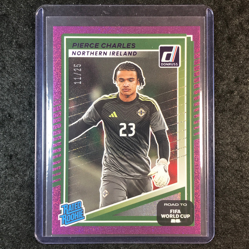 2025-26 Donruss Road to World Cup PIERCE CHARLES Rated Rookie Purple 11/25 #221