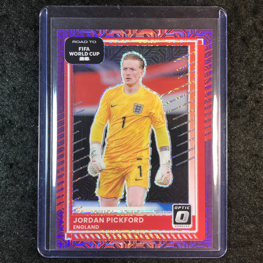 2025-26 Donruss Road to World Cup JORDAN PICKFORD Optic Purple Mojo 12/25 #64