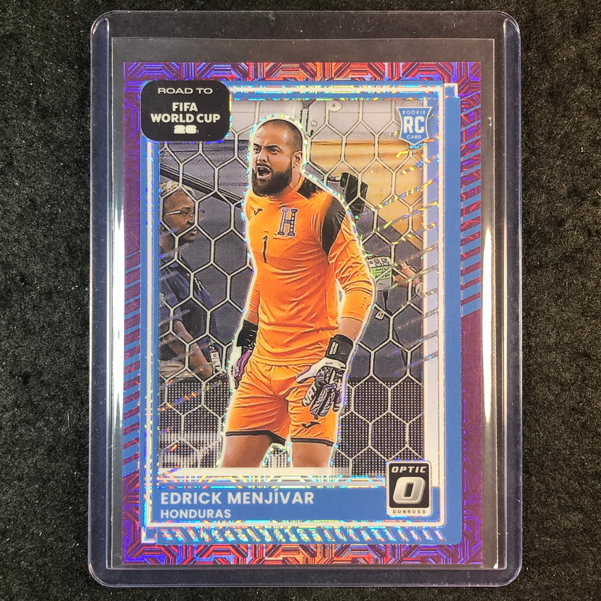 2025-26 Donruss Road to World Cup EDRICK MENJIVAR Rookie Optic Purple Mojo 25/25