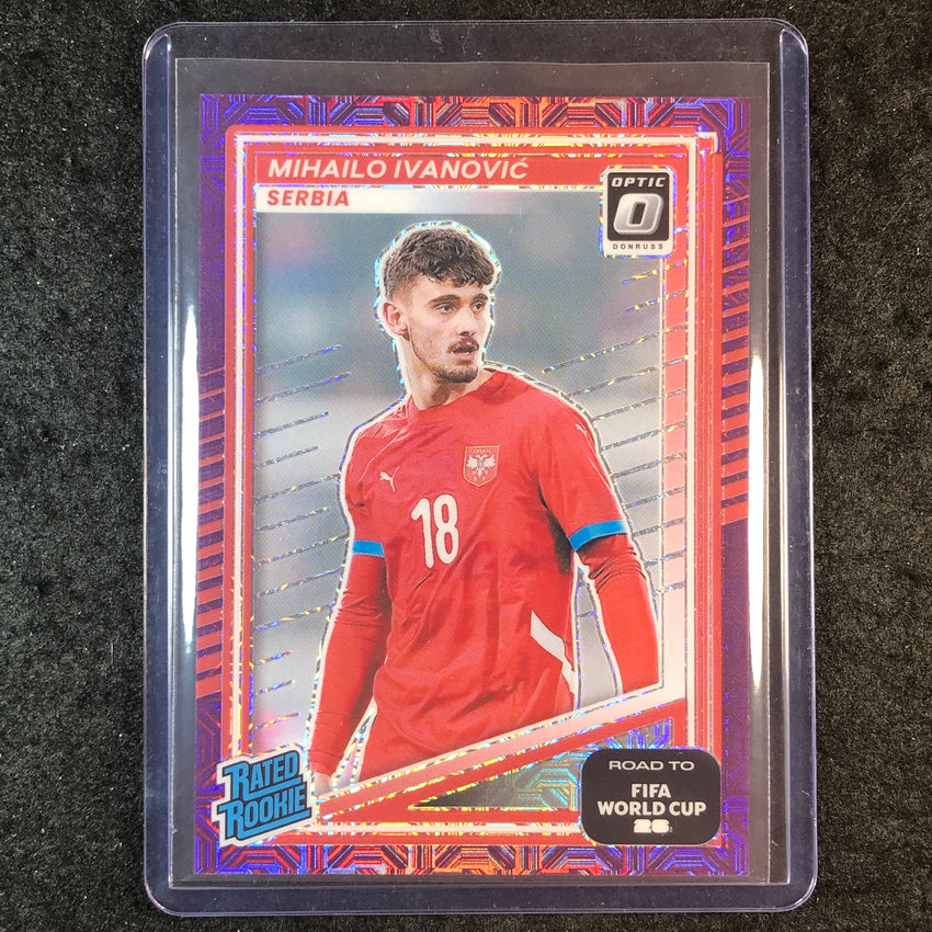 2025-26 Donruss Road to World Cup MIHAILO IVANOVIC Rookie Optic Purple Mojo 3/25